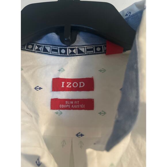 GUC Vintage Izod Women's Long Sleeve Button Front Blouse Shirt Anchor Print Sm - Picture 2 of 6